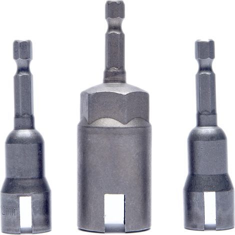 Set di 3 cacciaviti elettrici a farfalla, set di chiavi a bussola con punta a taglio e attacco esagonale da 1/4" (19 mm, 12 mm). (1/5)