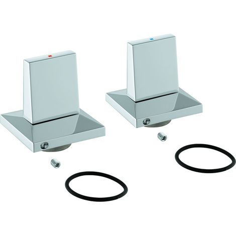 Grohe Griffpaar für Allure Brilliant, Metall, Markierung Blau/Rot, Chrom, 48326000