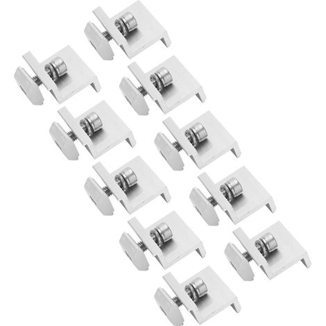 10 Supports Solaires en Z en Aluminium pour Panneaux Photovoltaïques, Fixations de Rail d'Extrémité 45mm avec Blocs de Serrage et Mise à la Terre