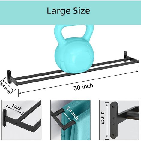 Doppelhandtuchstange 80 cm, zweiarmig, Edelstahl, Wandmontage, Handtuchhalter, Handtuchorganizer für Bad oder Küche, Schwarz (1/5)