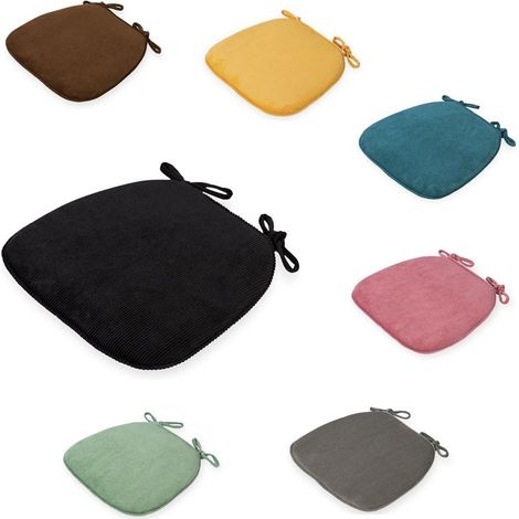 Filiyano-Coussin de chaise tendance en velours côtelé, coussin épais en bois massif, antidérapant avec sangles, coussin en mousse pour la cuisine (1/5)