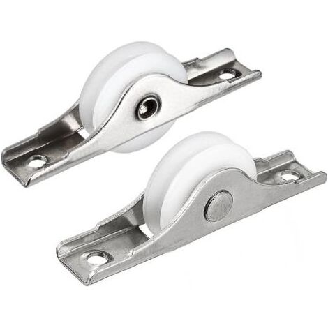 Roulette porte coulissante verre Poulie de fenêtre galvanoplastie roue en nylon diamètre de 24.5mm 2pcs (1/3)
