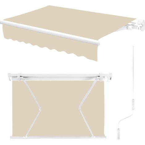 Toldo para terraza, parasol para balcón, estor enrollable con manivela 400 x 250 (1/5)