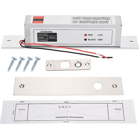 serrure de porte-Serrures électriques à mortaiser pour porte, système de contrôle d'accès avec verrou à basse température en mode NC. (1/4)