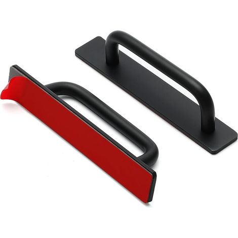 lot de 2 Poignées d'armoire adhésives, poignées de tiroir auto-adhésives, aide à pousser et tirer pour armoire de cuisine, fenêtre, poignée de porte de placard coulissante 15,2 cm