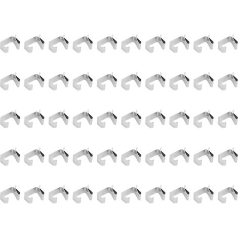 50 Edelstahl-Dachrinnenhaken für Lichterketten, 50er-Packung, Abmessungen 20 x 14 mm (1/5)