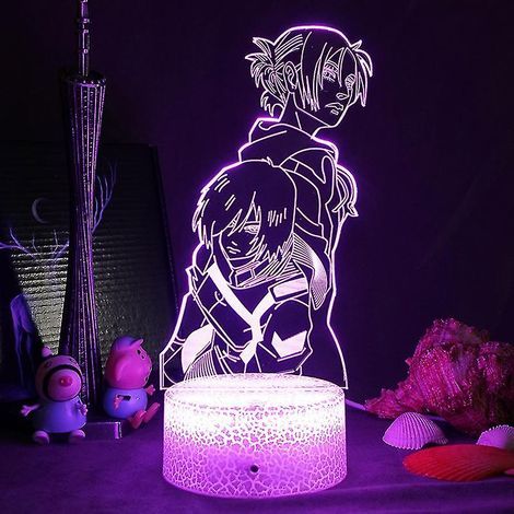 Lámpara RGB de anime Attack on Titan, configuración de figuras de manga, Eren Jaeger, AOT, Hange, Zoe, Shingeki no Kyojin, Armin Arlert, regalo, luz nocturna 3D (1/3)