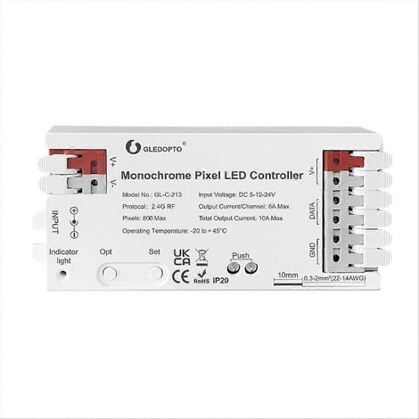 Télécommande pour bande lumineuse LED monochrome à pixels avec 7 effets dynamiques (1/5)