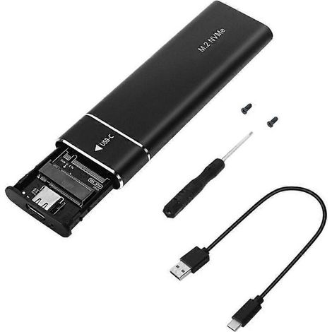 Adaptateur NVMe, boîtier SSD M.2, USB 3.1 Type-C, noir (1/5)