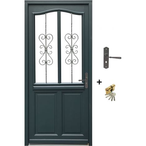 Portoncino d'ingresso in legno Exo modello 'Sabrina' 215X90 a sinistra con maniglia e barra (1/5)