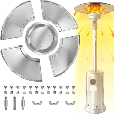 Panneau réflecteur pour chauffage de terrasse - Déflecteur de chaleur de 83 cm avec 3 trous pré-percés - Accessoire de terrasse robuste - Couvercle de four universel pour chauffage de terrasse au (1/5)