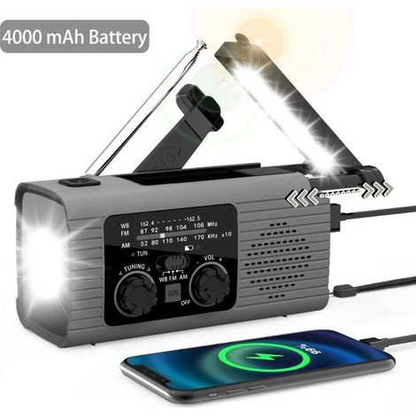 Lampe de secours LED 4000 mAh, lampe de secours USB, lampe de secours neuve avec radio lumineuse, radio de camping extérieure (1/5)
