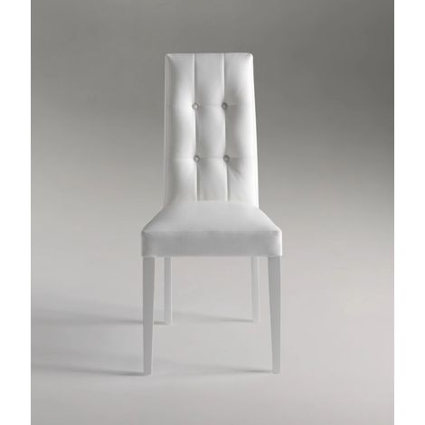 sedia da pranzo "dallas" in ecopelle bianco 46x45x100 cm