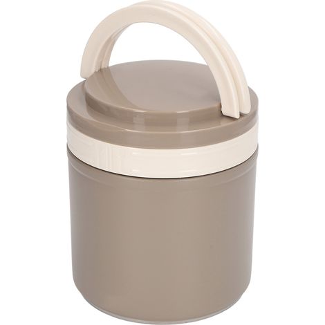Boîte alimentaire isotherme ronde en acier inoxydable 304 de style japonais, idéale pour les déjeuners de bureau, 1,2 L, kaki (1/5)