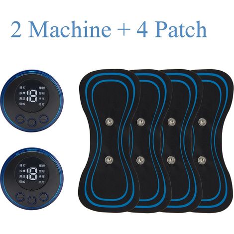 Mini-EMS-Nackenmassagegerät mit elektrischen Impulsen, LCD-Display und 8 Modi. Nackenmassagepflaster zur Linderung von Muskelschmerzen. Tragbares Körpermassagegerät 01099-AquaForge