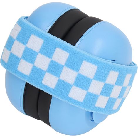 Casque antibruit pour bébé, rembourré et doux, avec bandeau élastique, bleu (1/5)