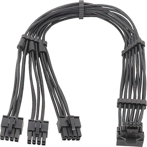 Câble 3x 4x 8 broches mâle vers 12VHPWR PCIE5.0 16 broches ATX3.0 pour cartes graphiques RTX40 - 70 cm 3X8PLB (1/4)