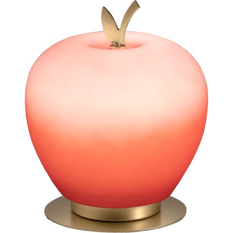 Lampe De Table Wendy, Led Intégrée 8 W, 3000 K, Rouge Et Laiton Satiné, Variateur Tactile, Verre Soufflé - Design Élégant (1/3)