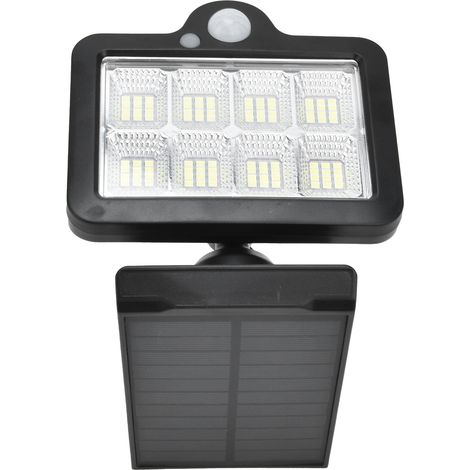 Lampe murale solaire étanche à 96 LED avec télécommande, détectant la présence humaine, pour cour extérieure. (1/5)
