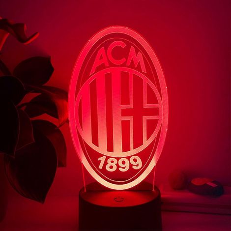 Lampe à illusion LED 3D Milan Team, 16 couleurs, télécommande, veilleuse acrylique, lampe décorative pour chambre d'enfant --- Siège noir (1/4)