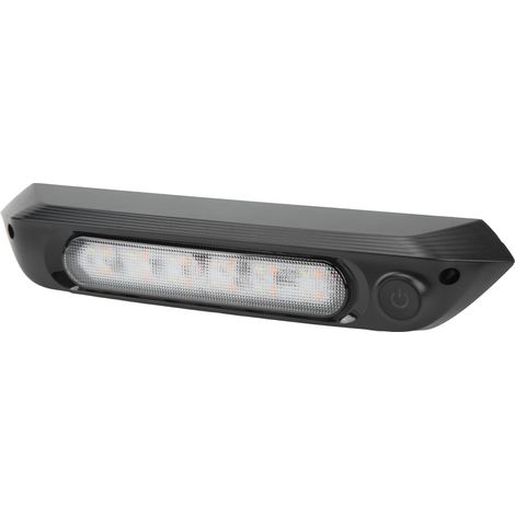 Bandeau lumineux LED bicolore pour auvent, camping-car ou porche, étanche, 8 W, pour yacht ou caravane, boîtier noir.