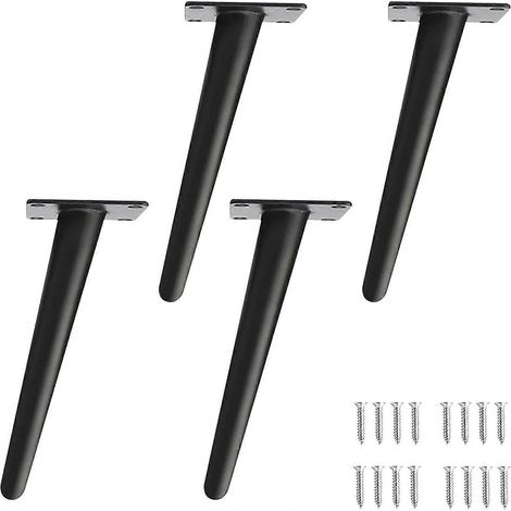 Verstellbare Schrankbeine, Metallmöbelbeine, 4 Stück DIY-Möbelfüße, moderne konische Schrägfüße als Ersatz für Schreibtisch, Bett, Schrank, Stuhl, Sofa, OT-15cm-