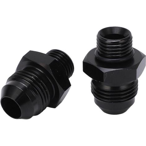 2 Stück Kraftstoffleitungsverschraubungen ORB 6 auf AN8 Hochfestes schwarzes 6061 T6 Aluminium für die meisten Flüssigkeiten (1/5)