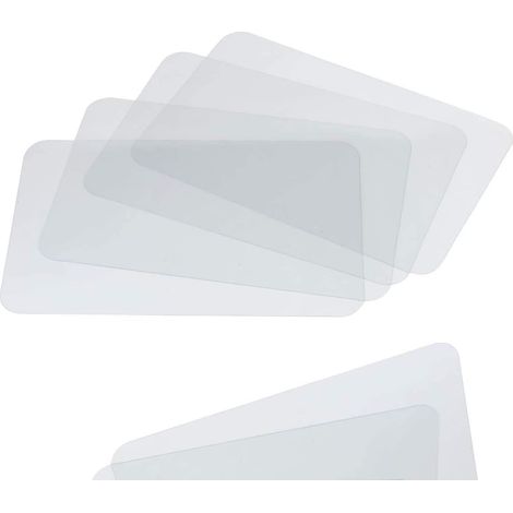 Set di tovagliette (4 pezzi) - Protezioni per scrivania in vinile, adatte a sale da pranzo, cucine, uffici, tavoli da disegno e scaffali - resistenti al calore, trasparenti e lavabili - posate non inc
