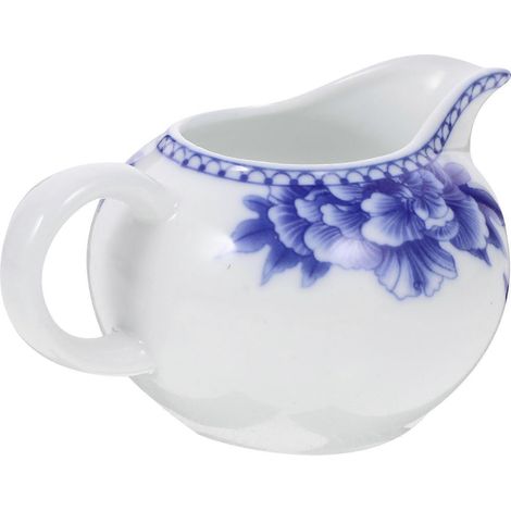 Pot à crème en porcelaine avec anse, style vintage, 11,8 x 8 x 6 cm, idéal pour latte art, 1 pièce (1/5)