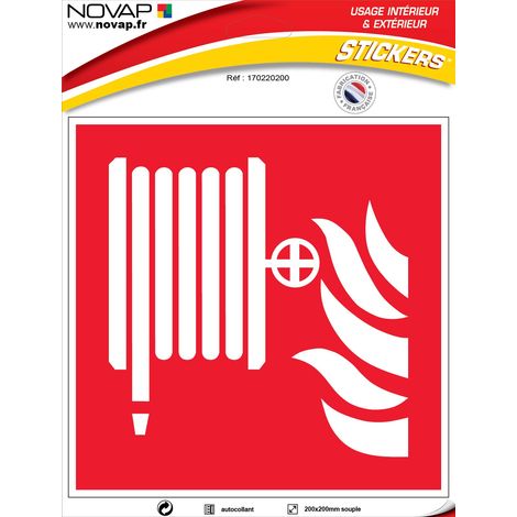 Panneau Robinet d'incendie - Vinyle adhésif 200x200mm - 4032429