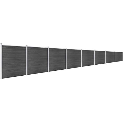 Maison Exclusive - Zaunelement Set WPC 1391x186 cm Schwarz