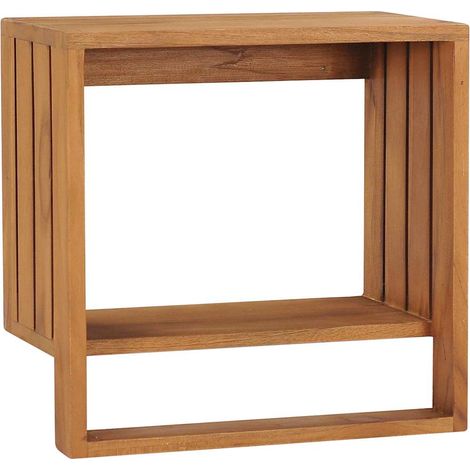 Handtuchregal zur Wandmontage 35×20×35 cm Teak Massivholz vidaXL (1/5)