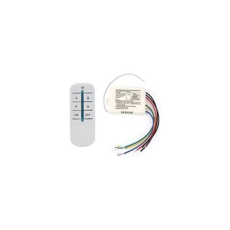[NEVER USED] 4-way wireless remote control switch, 220 V, digital wall receiver, transmitter module, remote control, wall switch + transmitter receiver for lights (1/4)