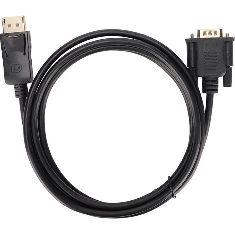 Câble adaptateur DP vers VGA, mâle-mâle, câble DisplayPort vers VGA plaqué or haute définition 1080p, convient aux PC, ordinateurs portables, projecteurs, 1,8 mètre. (1/4)