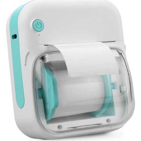 Mini imprimante d'étiquettes Bluetooth et USB, cartouche d'encre transparente avec rouleau intégré, imprimante thermique compatible avec étiquettes de 20 x 10 à 50 x 50 mm, conçue pour votre maison, s (1/5)