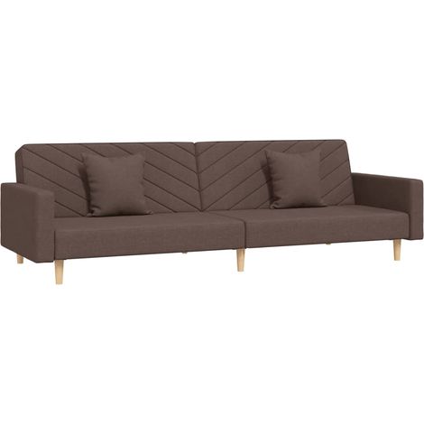 Canapé-lit，Canapé convertible à 2 places avec deux oreillers taupe tissu CFW67096 (1/5)