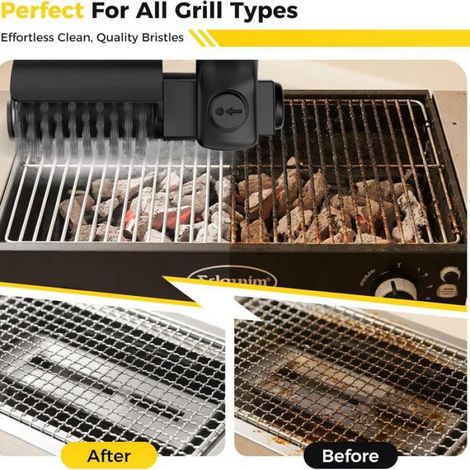 Brosse électrique sans fil pour barbecue - - Tête orientable à 180° - Vitesse de rotation 300-400 tr/min Femeo (1/5)