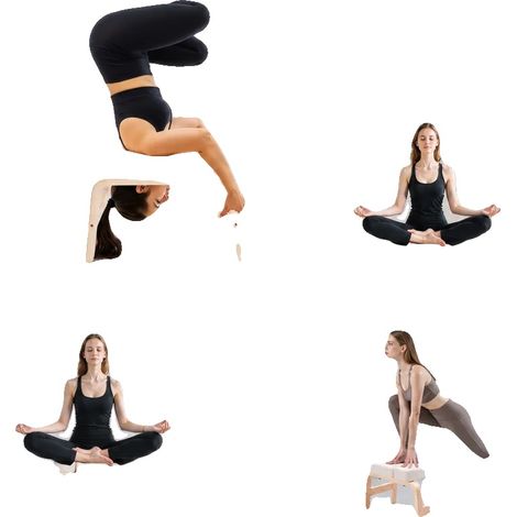 Banc de tête en yoga, capacité de charge de 200 kg, construction en bois massif, dimensions 64 cm x 36 cm x 40 cm, coussin en mousse PU, style moderne (1/5)