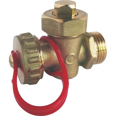 Robinet de vidange laiton brut m1/2" à boisseau et presse étoupe