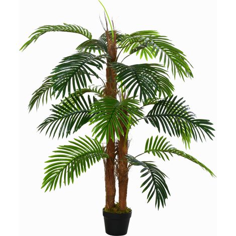 Palmier artificiel 120 cm en pot plastique pour intérieur et extérieur