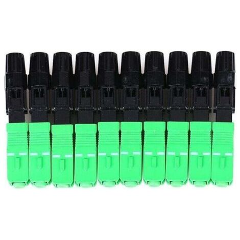 Green Mobility-Lot de 10 connecteurs rapides fibre optique SC APC, connecteur optique monomode, connexion FTTH sans outil (1/4)