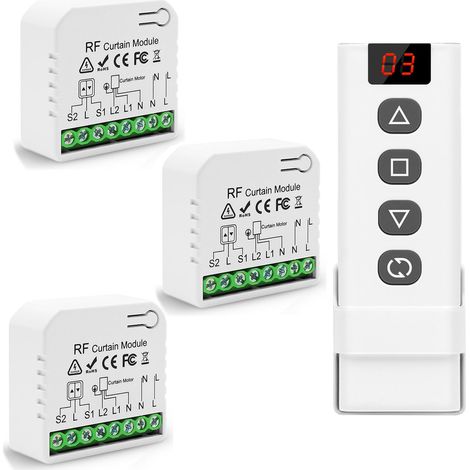 1 Module Volet Roulant, Interrupteur Sans Fil RF, Moteur AC 220V 230V, Portée 100M, Pour Stores Et Auvents