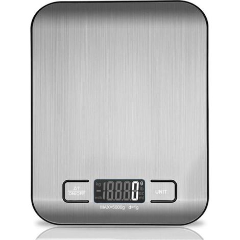 balance de cuisson électronique en acier inoxydable de 5 kg, balance pour aliments ultra-mince élégante. (1/4)
