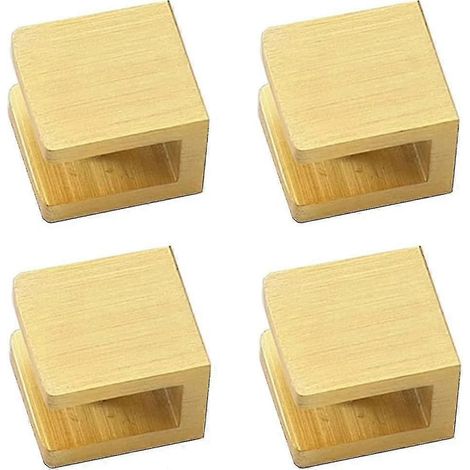 Lot de 4 pinces à verre, support de fixation sans perçage pour étagère en verre (pour verre de 8 à 10 mm, couleur or) (1/5)