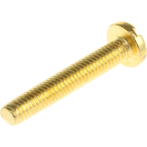 Vis à métaux RS PRO M4 à tête Cylindrique fendue en Laiton, 25mm ( Prix pour Sachet de 100 ) (1/2)