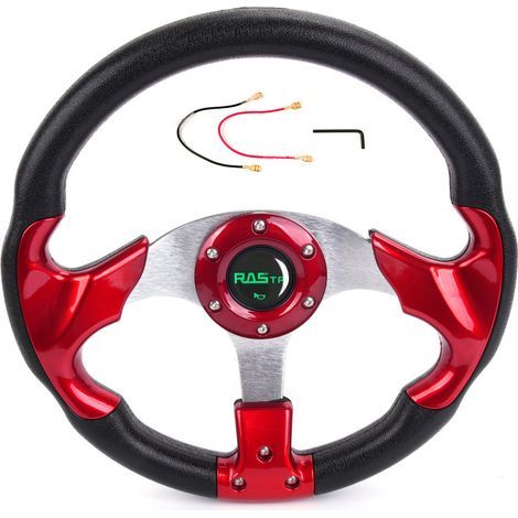 Auto-Tuning-Zubehör, Rennlenkrad, maßgefertigtes 13-Zoll-PU-Driftlenkrad, 320 mm, rot. (1/4)
