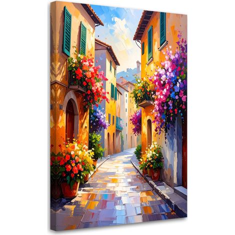 Quadro su tela, Colorate e belle stradine italiane - 80x120 (1/2)