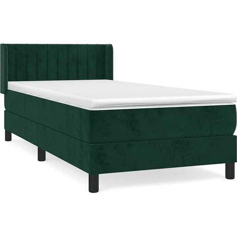 Maison Exclusive - Giroletto a Molle con Materasso Verde Scuro 90x200 cm Velluto (1/5)