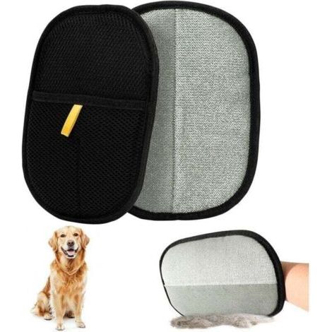 2-teilige Katzenhaar-Pflegehandschuhe, doppelseitige Tierhaarbürste, wiederverwendbare Tierhaarentfernerbürste zum Waschen, Entwirren und Pflegen, Katzenbürstenhandschuhe für Sofas, Möbel, Teppiche un