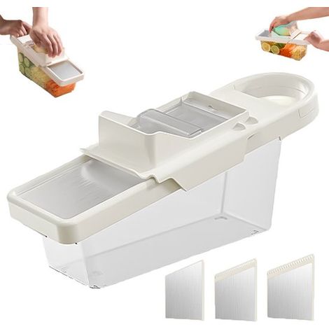 Cortador de verduras, Cortador multifuncional, Cortador de tomate y patata, Cortador de pepino, fruta y cebolla, Blanco (1/5)